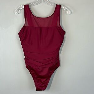 Miraclesuit Burgundy One Piece Swimsuit